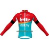 Wielershirt 2023 Lotto Dstny Lange Mouw - Rood Geel Azuur